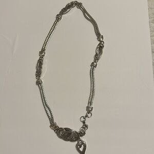 Brighton Bali Hai Scroll Chain Metal Belt Silver Adjustable Small